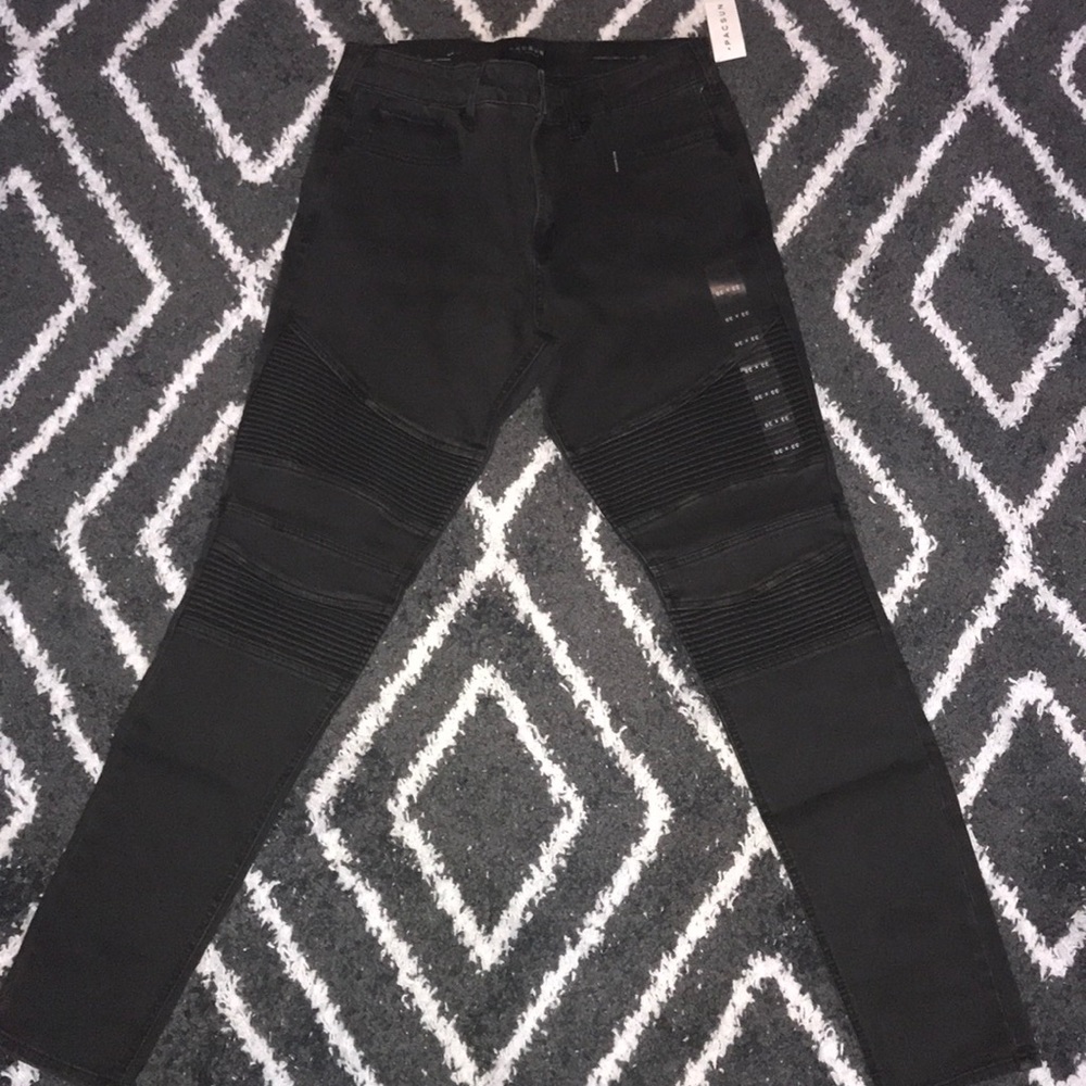 PacSun Stacked Skinny Black Moto Jeans